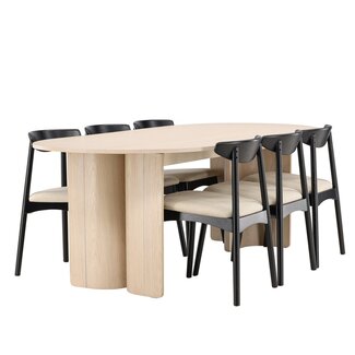 Venture Home 7-tlg. Essgruppe Tyresö mit Stuhl Ven Natürlich