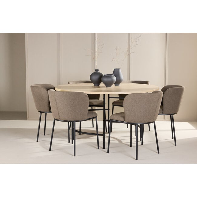 7-tlg. Set Esstisch Copenhagen mit Edina Stuhl