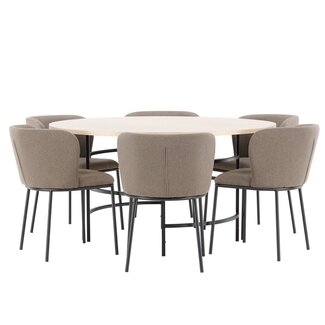 Venture Home 7-tlg. Set Esstisch Copenhagen mit Edina Stuhl