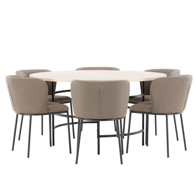 7-tlg. Set Esstisch Copenhagen mit Edina Stuhl