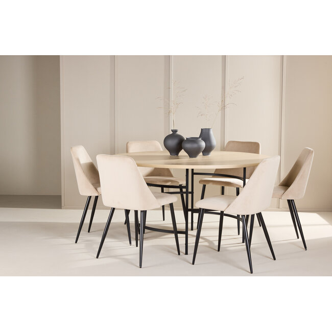 7-tlg. Set Esstisch Copenhagen mit Night Stuhl