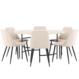 Venture Home 7-tlg. Set Esstisch Copenhagen mit Night Stuhl