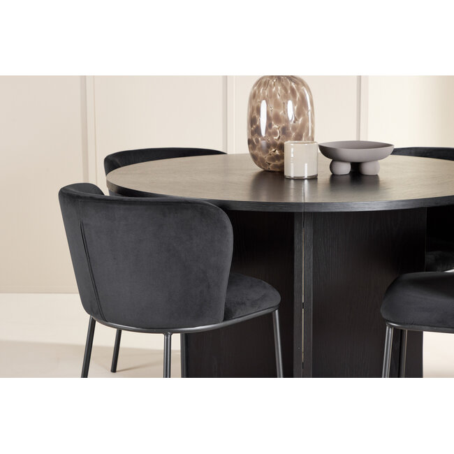 5-tlg. Ausziehbarer Esszimmer-Set Strada mit Edina Stuhl