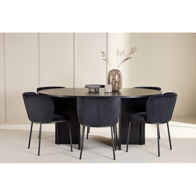 5-tlg. Esstisch Strada mit Edina Stuhl – Ausziehbarer