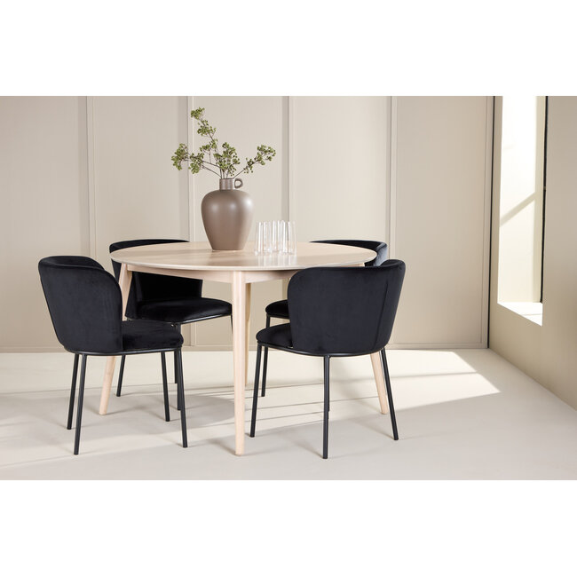 5-tlg. Esstisch Flora mit Edina Stuhl