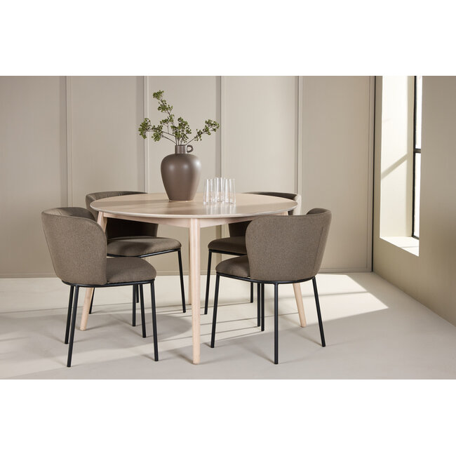 5-tlg. Esstisch Flora mit Edina Stuhl