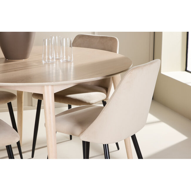 5-tlg. Esstisch Flora mit Night Stuhl