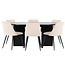 7-tlg. Ausziehbarer Esstisch Strada mit Night Stuhl Beige