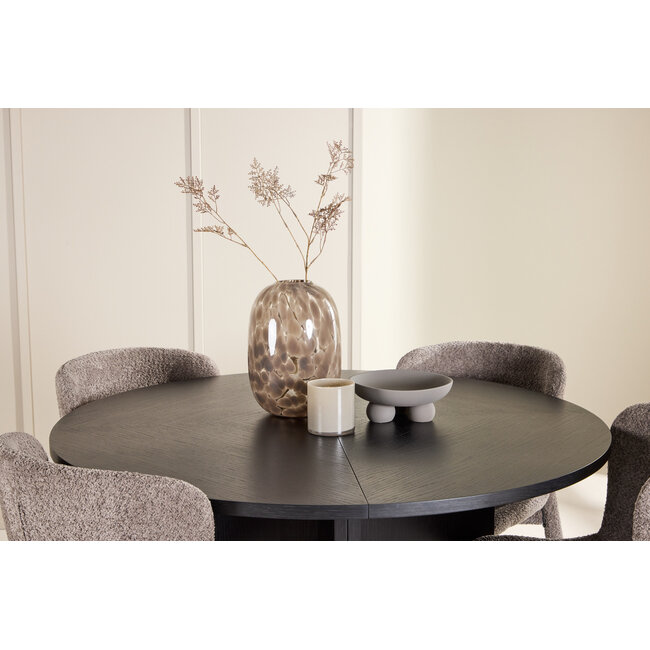 5-tlg. Ausziehbarer Esstisch Strada mit Astoria Stuhl Braun