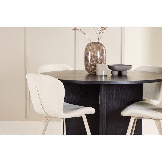 5-tlg. Ausziehbarer Esstisch Strada mit Lilja Stuhl