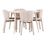5-tlg. Esstisch Flora mit Astoria Stuhl Beige