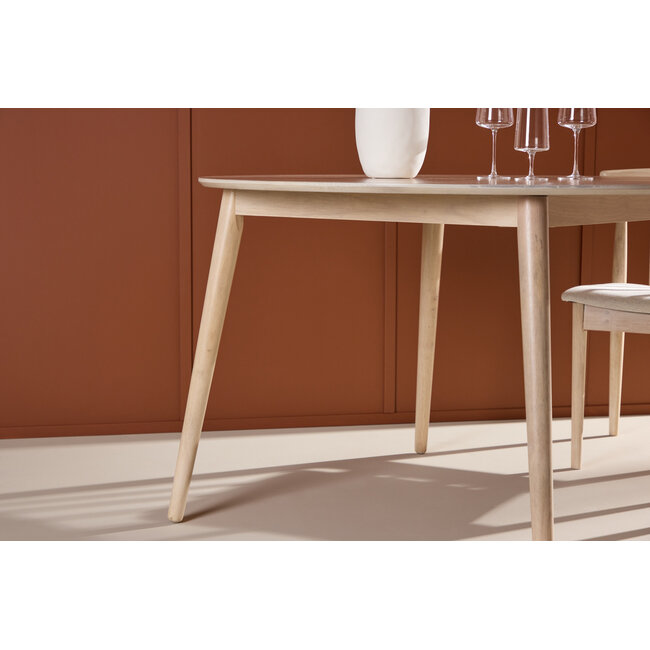 5-tlg. Esstisch Flora mit Astoria Stuhl Beige