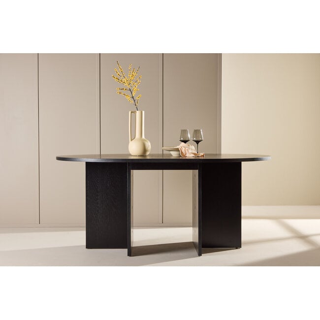 7-tlg. Ausziehbarer Esstisch Strada mit Night Stuhl Beige