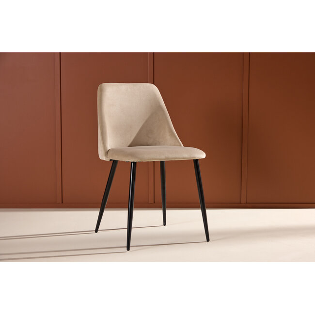 7-tlg. Ausziehbarer Esstisch Strada mit Night Stuhl Beige