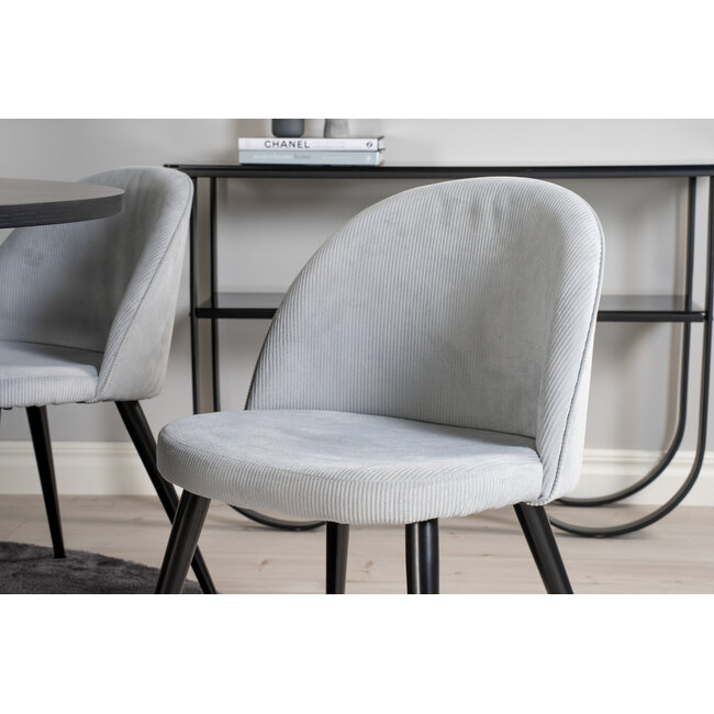 5-tlg. Esszimmer-Set Plaza mit Stühlen Velvet