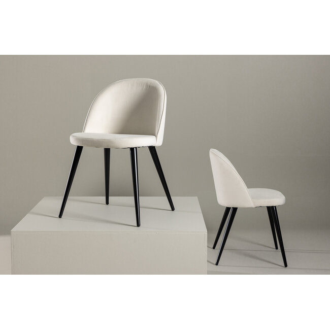 5-tlg. Esszimmer-Set Plaza mit Stühlen Velvet Creme