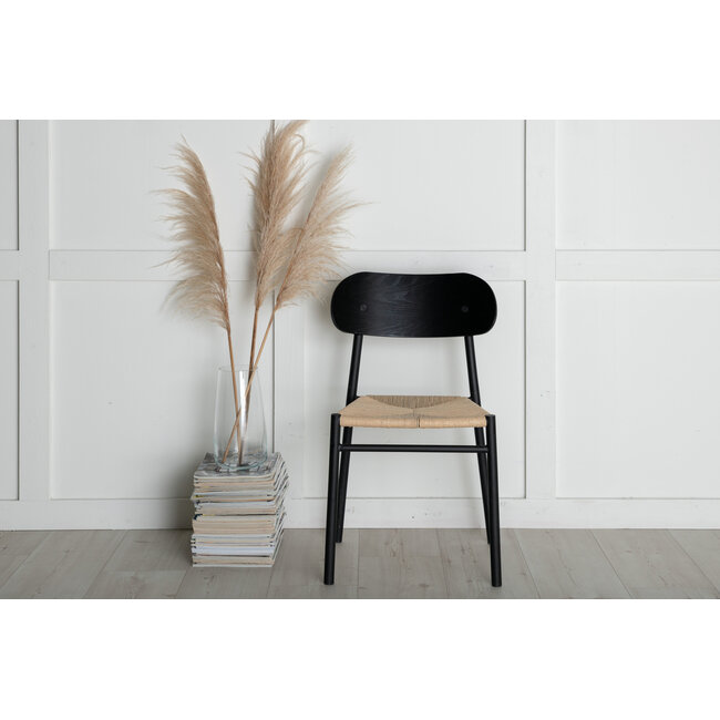 5-tlg. Esszimmer-Set Bianca Schwarz mit Stühlen Polly