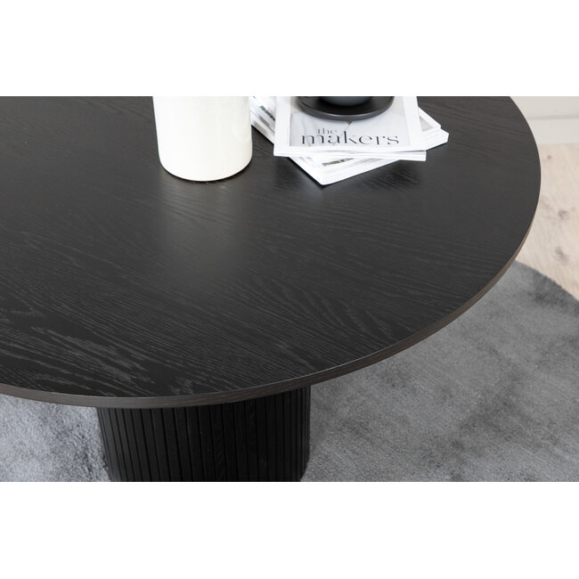 5-tlg. Esszimmer-Set Bianca mit den schwarzen Polly-Stühlen