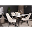 5-tlg. Marmor Esszimmer-Set Estelle mit Stühlen Leone Creme
