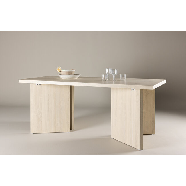 Esstisch Rechteckig Bassholmen Schwarz oder Natürlich 180 cm