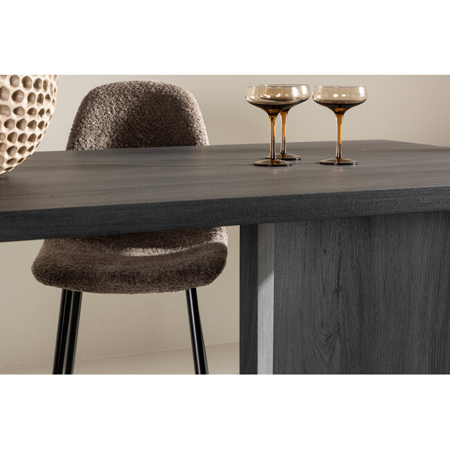 Esstisch Rechteckig Bassholmen Schwarz oder Natürlich 180 cm