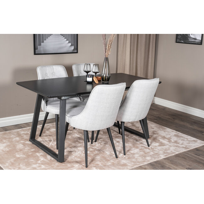 Ausziehbar Esstisch Rechteckig Inca Schwarz