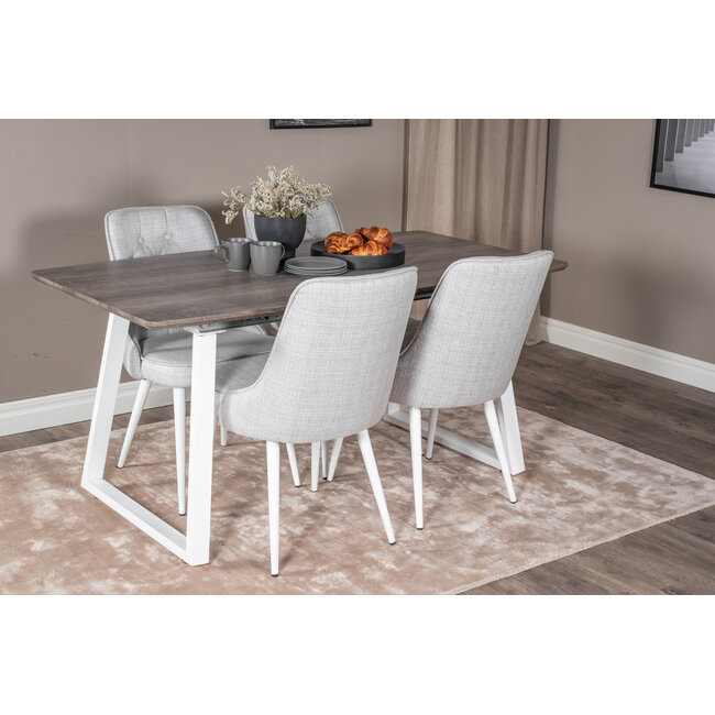 Ausziehbar Esstisch Rechteckig Inca Grau/Weiß