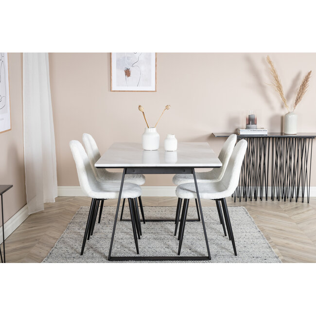 Marmor Esstisch Rechteckig Estelle Weiß