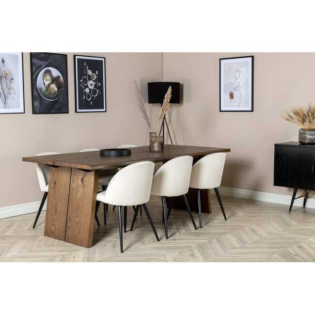 Rechteckiger Esstisch Logger Braun 210 - 310 cm