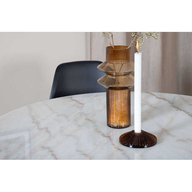 Marmor Rounder Esstisch Estelle Weiß