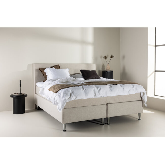Boxspringbett Toledo  Grau oder Beige 180 cm – Luxuriöser Boxspring-Komfort