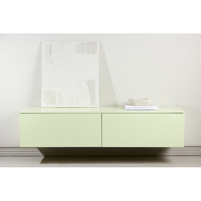 Lowboard Frihamn – Hellgrün, 2 Schubladen (160 cm)