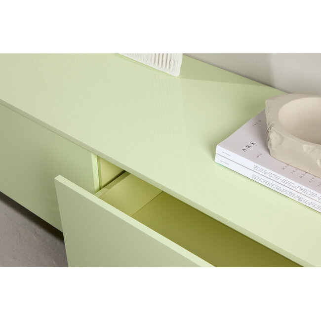 Lowboard Frihamn – Hellgrün, 2 Schubladen (160 cm)