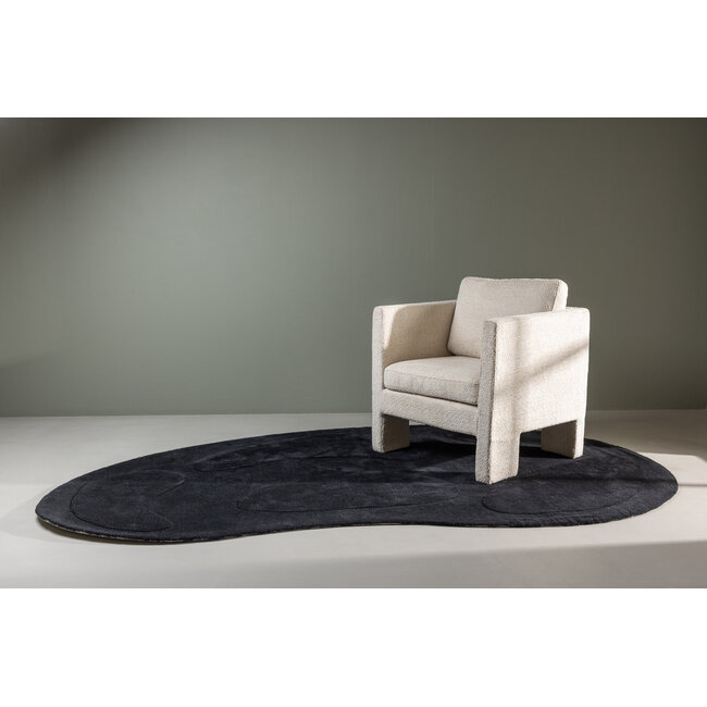 Ovaler Teppich Enard Weiß, Schwarz 290 cm