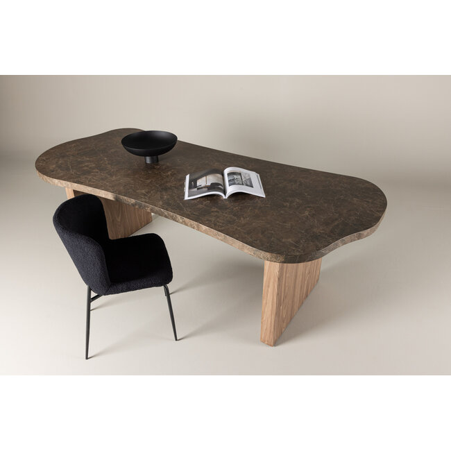 Ovaler Esstisch Eleonora – Marmor-Look Braun (230x100 cm)