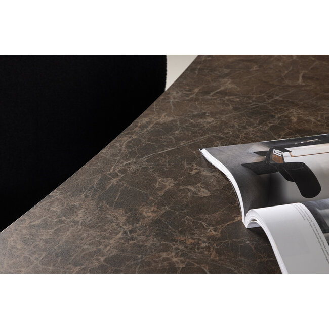Ovaler Esstisch Eleonora – Marmor-Look Braun (230x100 cm)