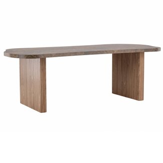 Venture Home Ovaler Esstisch Eleonora – Marmor-Look Braun