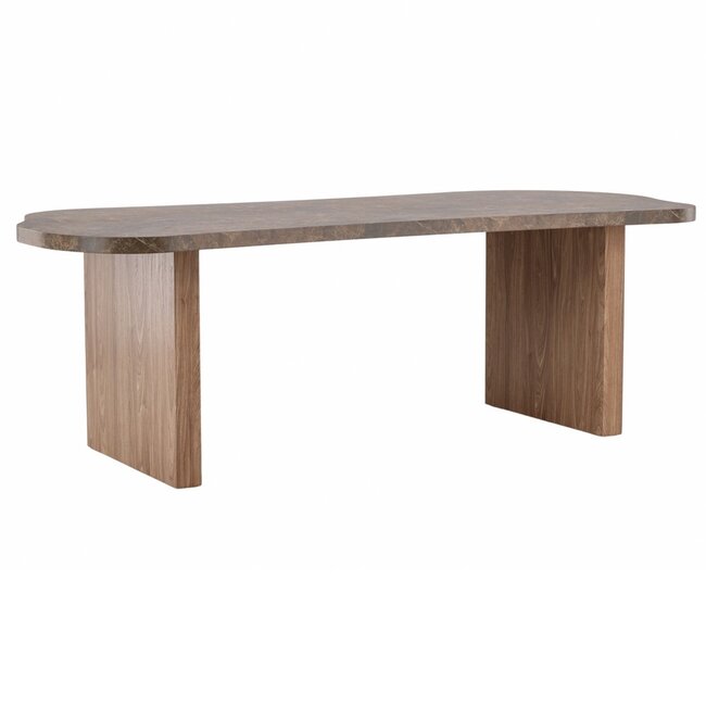 Ovaler Esstisch Eleonora – Marmor-Look Braun (230x100 cm)