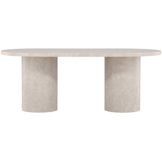 Venture Home Rechteckiger Esstisch Narvik – Beige Marmoroptick (200x100 cm)