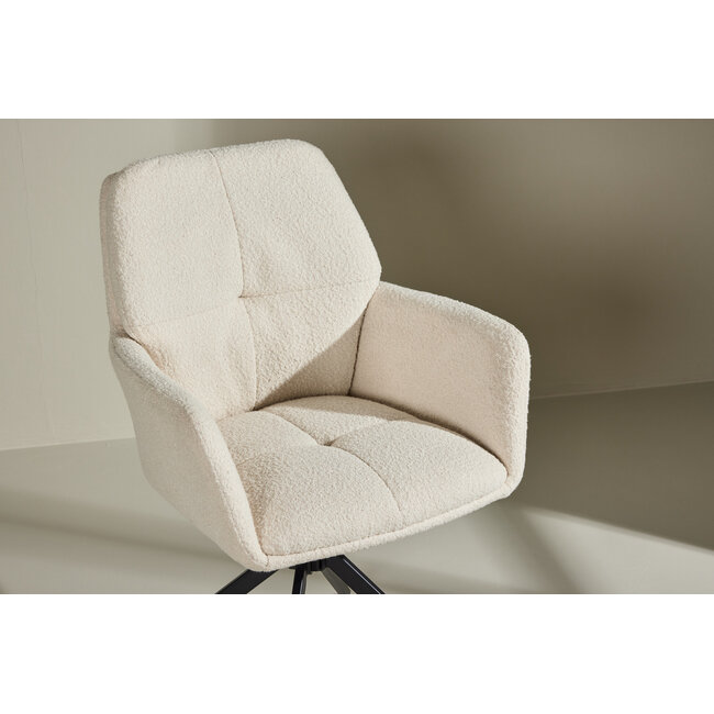 2er Set Armlehnstuhl Drehbar Manchi Weiß