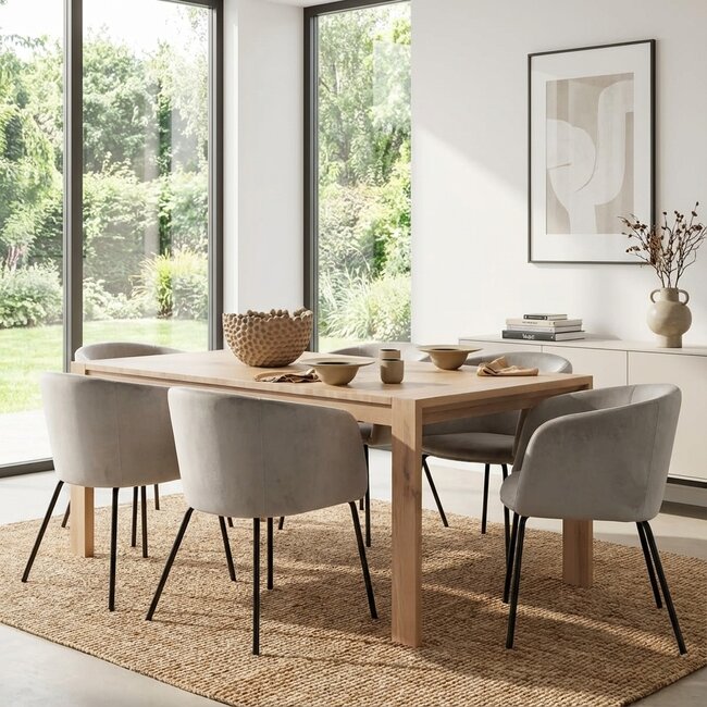 7-tlg. Ausziehbarer Esszimmer-Set Slider mit Stühlen Berit