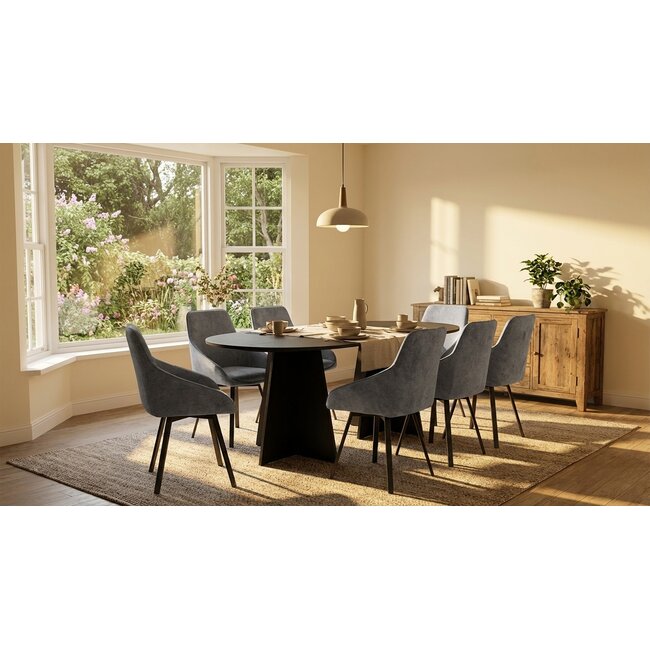 7-tlg. Esszimmer-Set Bootcut mit Stühlen Rosie