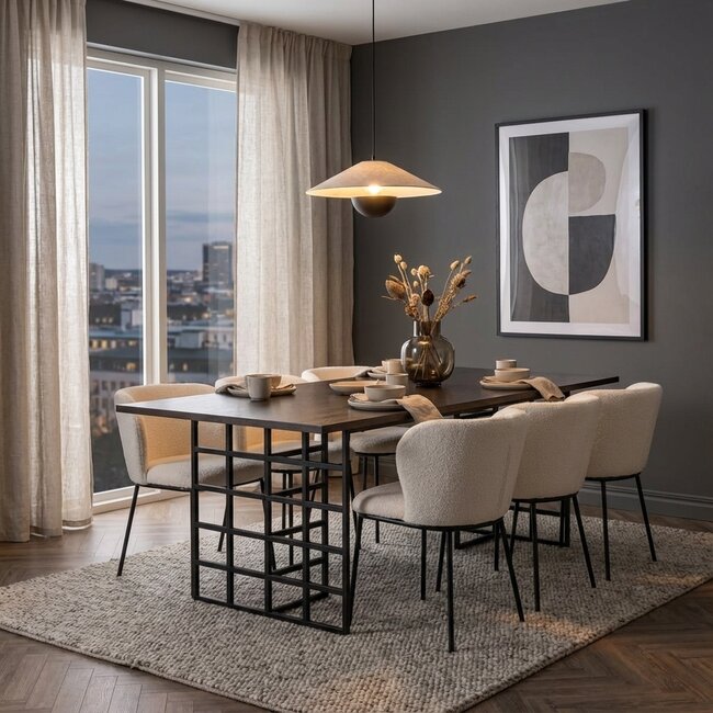 Esszimmer-Set Ystad mit Stühlen Edina