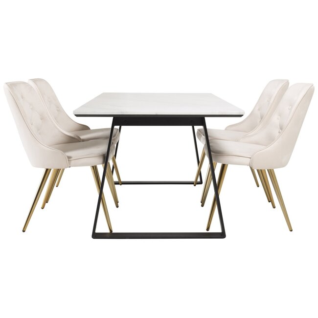 5-tlg. Essgruppe Estelle & Velvet Deluxe – Marmor & Samt