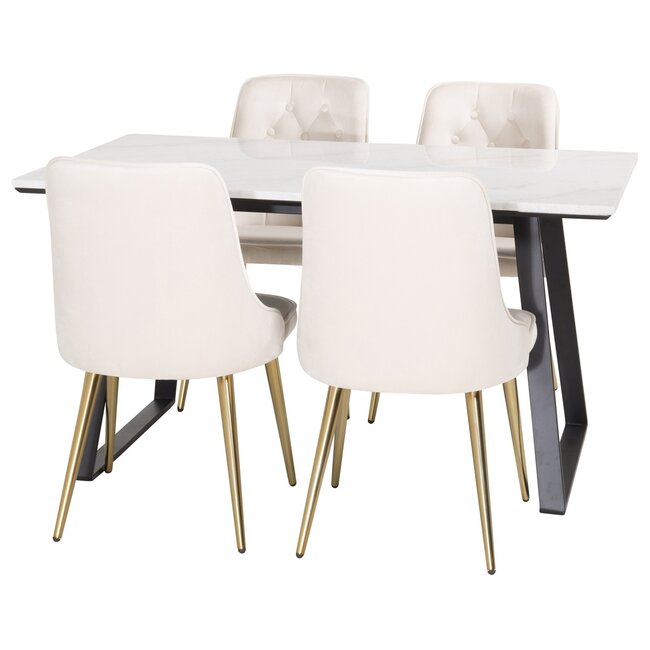 5-tlg. Essgruppe Estelle & Velvet Deluxe – Marmor & Samt