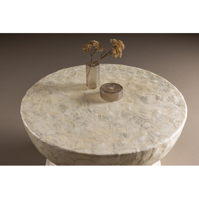 Couchtisch Sandön – Rund, Beige Capiz Ø 70 cm