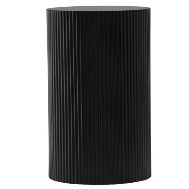 Beistelltisch/Sockel Lenox – Gerillt, Mattschwarz / Beige