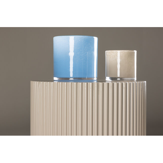 Beistelltisch/Sockel Lenox – Gerillt, Mattschwarz / Beige