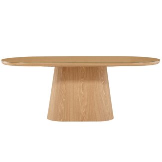 Venture Home Esstisch Castor – Oval, Glasplatte, Natur