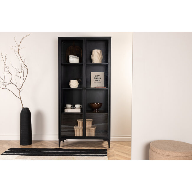 Vitrinenschrank Piring Schwarz